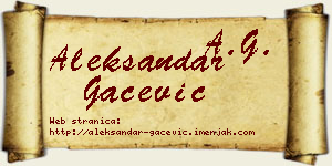 Aleksandar Gačević vizit kartica